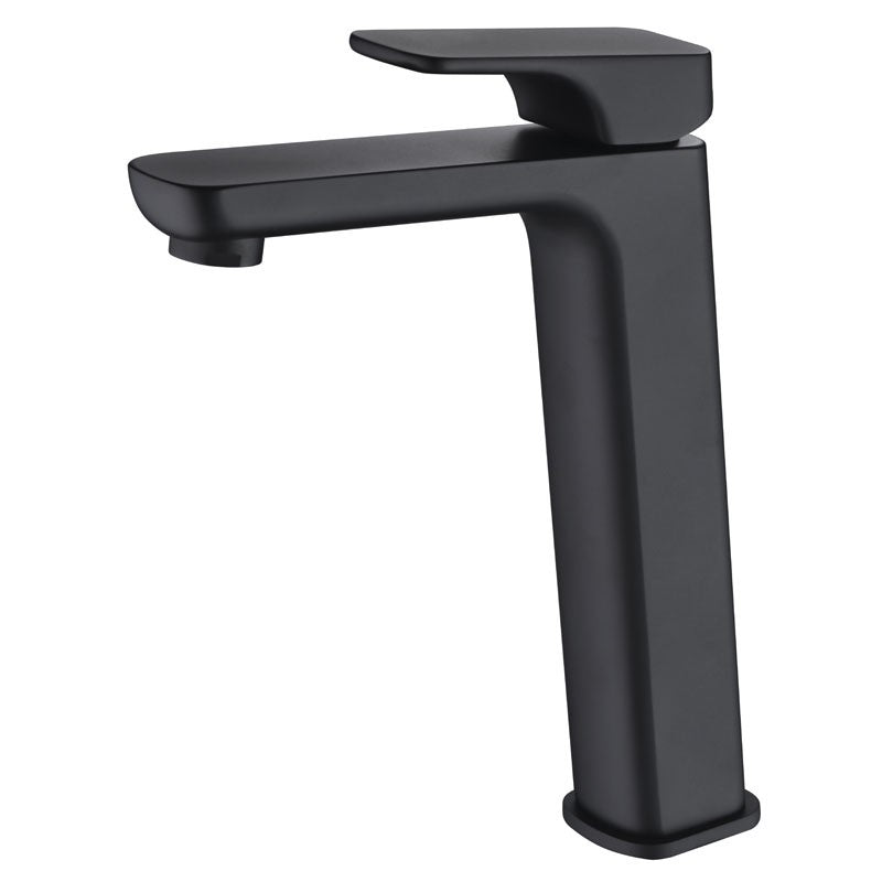 EDEN SOFT SQUARE HIGH RISE BASIN MIXER CHROME / MATTE BLACK