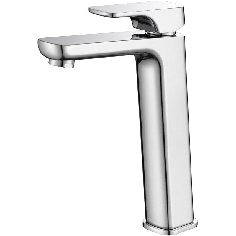 EDEN SOFT SQUARE HIGH RISE BASIN MIXER CHROME / MATTE BLACK