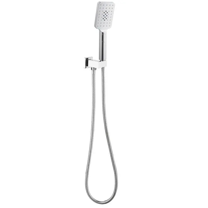 EDEN SQUARE HAND SHOWER ON WALL OUTLET BRACKET CHROME / MATTE BLACK FIL Kitchen Bathroom
