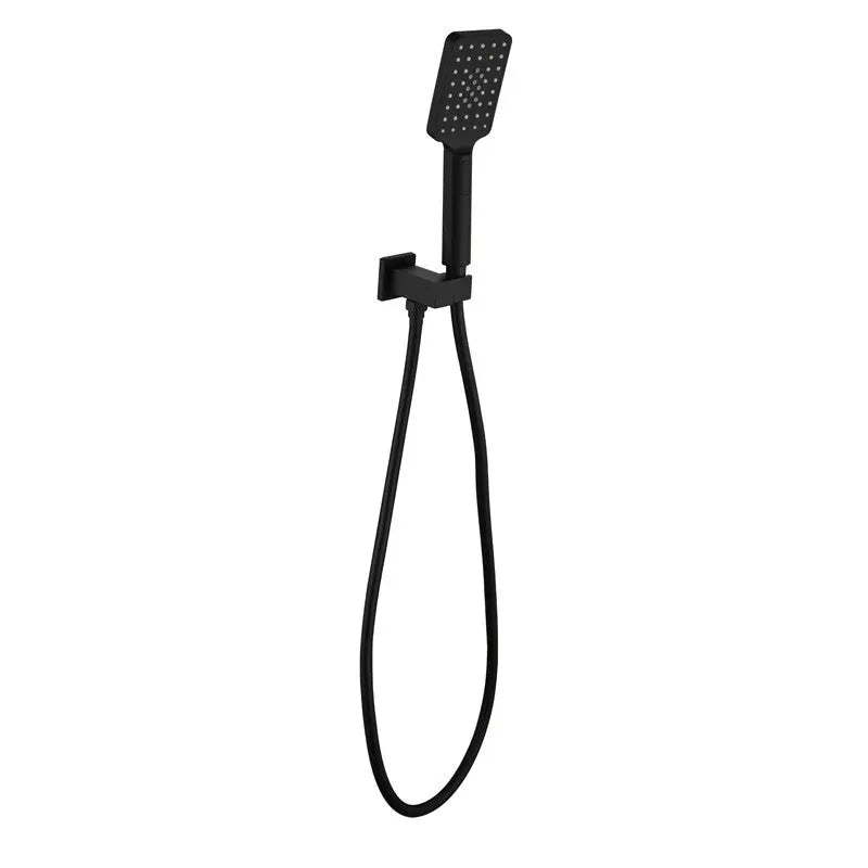 EDEN SQUARE HAND SHOWER ON WALL OUTLET BRACKET CHROME / MATTE BLACK FIL Kitchen Bathroom
