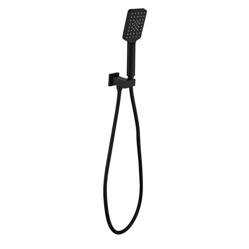 EDEN SQUARE HAND SHOWER ON WALL OUTLET BRACKET CHROME / MATTE BLACK FIL Kitchen Bathroom