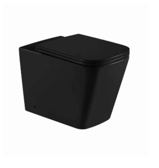 Elysian Matte Black Square Rimless Wall Faced Floor Pan