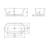 HAMPTON Gloss White Freestanding Bath IS