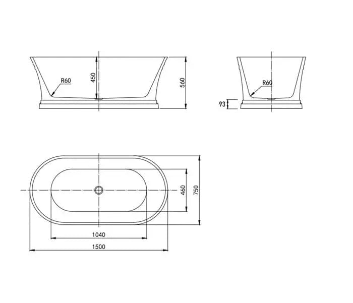 HAMPTON Gloss White Freestanding Bath IS
