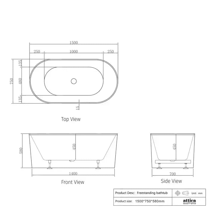 Gloss White Freestanding Bath IS