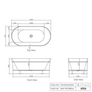 BONDI Gloss White Freestanding Bath IS