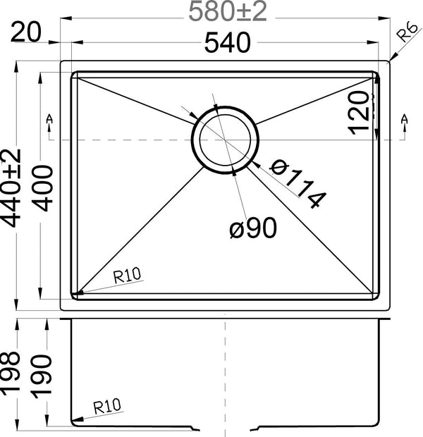 EDEN ABOVE/UNDERMOUNT SINGLE KITCHEN SINK STAINLESS STEEL