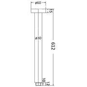 ROUND VERTICAL SHOWER ARM 600MM CHROME FIL Kitchen Bathroom