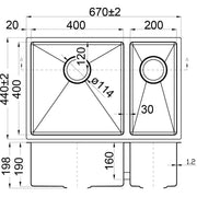 EDEN ABOVE/UNDERMOUNT ONE AND HALF KITCHEN SINK STAINLESS STEEL FIL Kitchen Bathroom