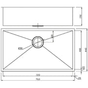 ROSA ABOVE/UNDERMOUNT SINGLE KITCHEN SINK STAINLESS STEEL FIL Kitchen Bathroom