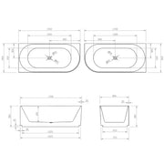 VICTORIA V-Groove Matte White Back to Wall Corner Bath PS