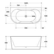 Matte Black Back to Wall Freestanding Bath PS