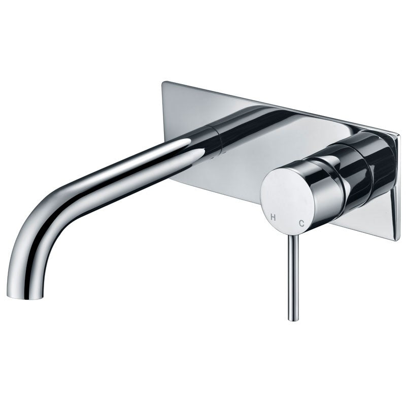 HALI WALL BASIN MIXER WITH CURVED SPOUT CHROME AND COLOURED