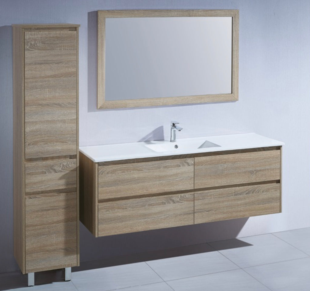 Timber look wall hung vanity 1500