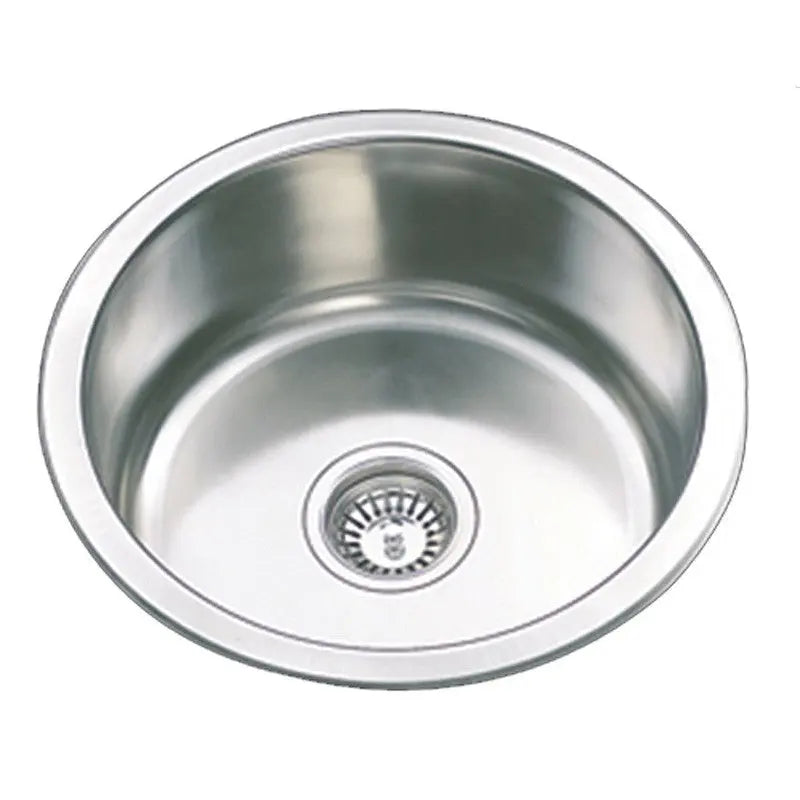 SINGLE KITCHEN SINK ROUND STAINLESS STEEL FIL Kitchen Bathroom