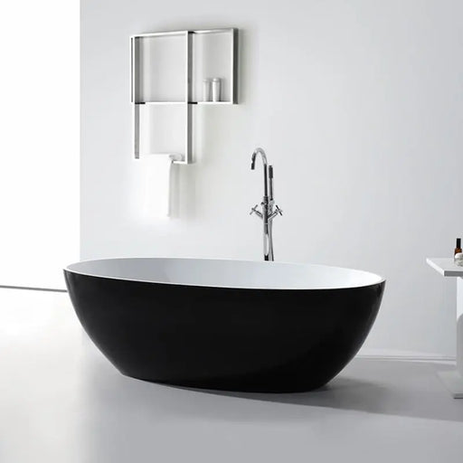Matte Black & White Freestanding Bath PS