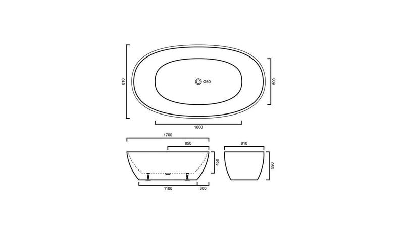 Matte White Freestanding Bath PS