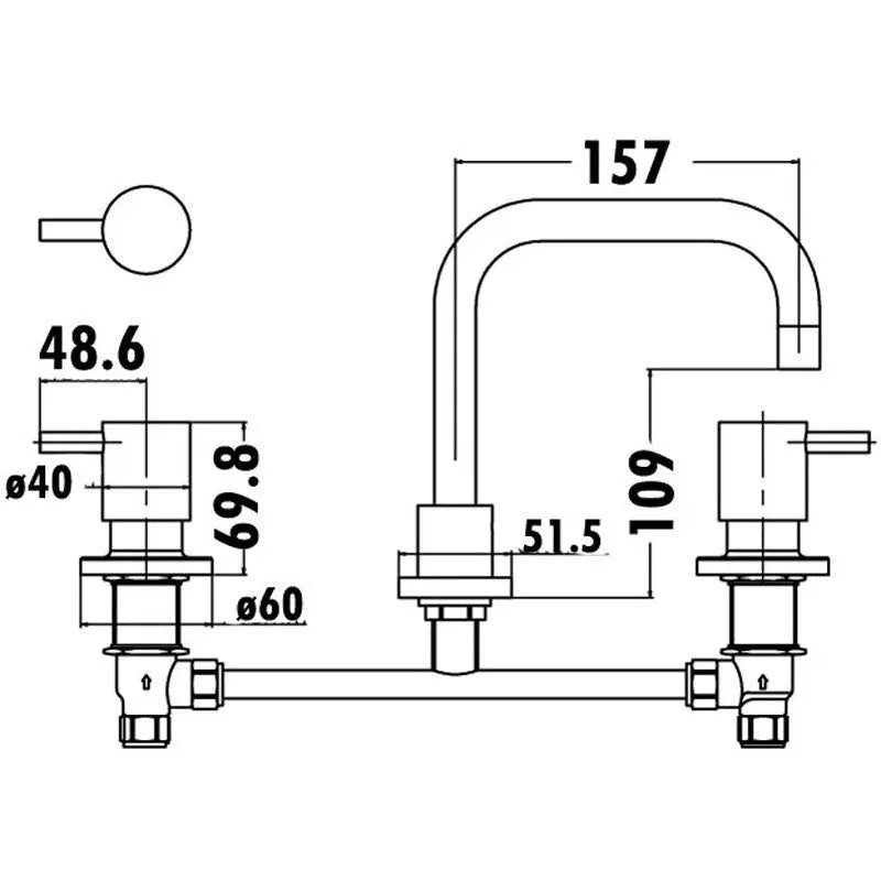 BASIN TAP SET CHROME FIL Kitchen Bathroom