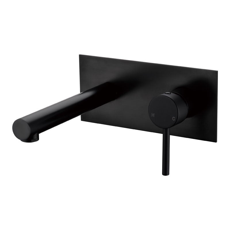 OTUS PIN HANDLE WALL/BASIN MIXER CHROME / MATTE BLACK