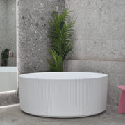 Victoria V-Groove 1500mm Round Matte White Freestanding Bath PS