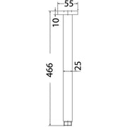 SQUARE VERTICAL SHOWER ARM 450MM CHROME FIL Kitchen Bathroom