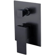 ROSA SQUARE BATH/SHOWER MIXER WITH DIVERTER CHROME / MATTE BLACK FIL Kitchen Bathroom