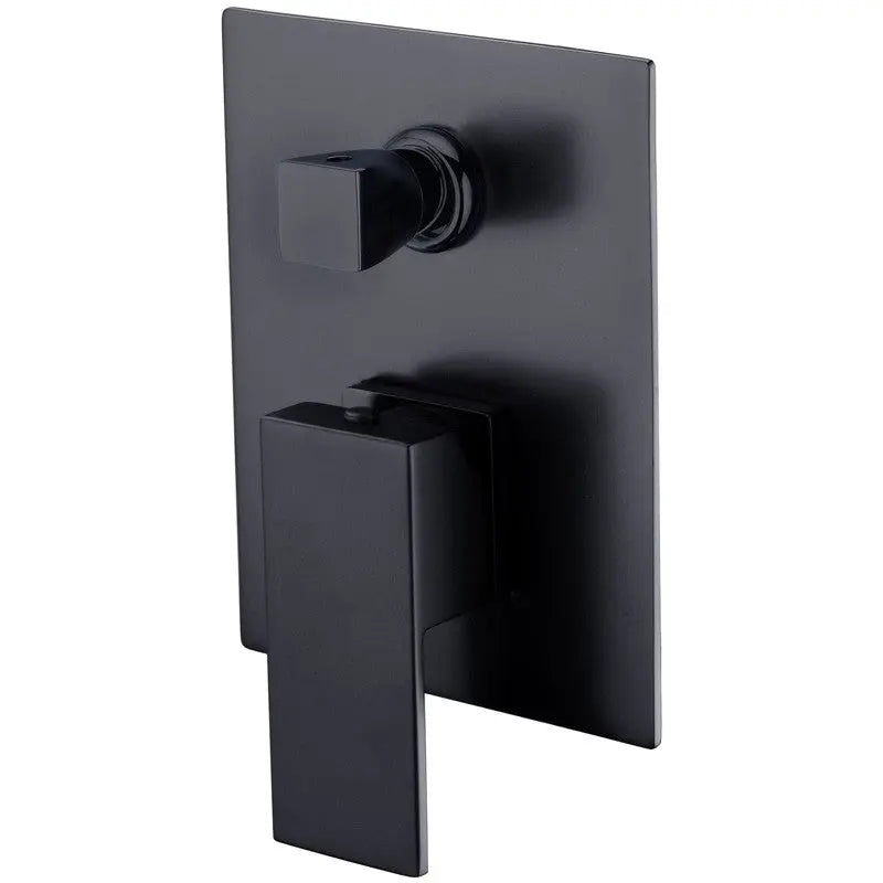ROSA SQUARE BATH/SHOWER MIXER WITH DIVERTER CHROME / MATTE BLACK FIL Kitchen Bathroom
