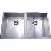 ROSA ABOVE/UNDERMOUNT DOUBLE KITCHEN SINK STAINLESS STEEL FIL Kitchen Bathroom