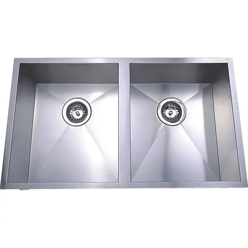 ROSA ABOVE/UNDERMOUNT DOUBLE KITCHEN SINK STAINLESS STEEL FIL Kitchen Bathroom