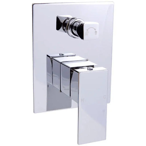 ROSA SQUARE BATH/SHOWER MIXER WITH DIVERTER CHROME / MATTE BLACK FIL Kitchen Bathroom