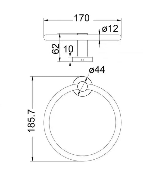 RUBY TOWEL RING CHROME FIL Kitchen Bathroom