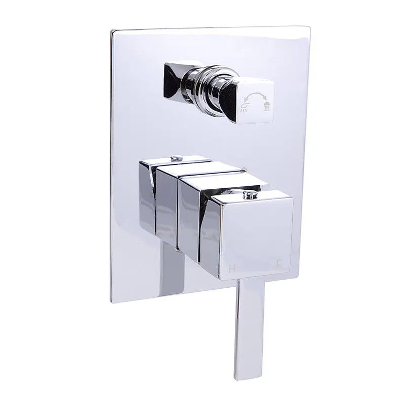 SARA SQUARE HANDLE BATH/SHOWER MIXER WITH DIVERTER CHROME FIL Kitchen Bathroom