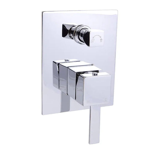 SARA SQUARE HANDLE BATH/SHOWER MIXER WITH DIVERTER CHROME FIL Kitchen Bathroom