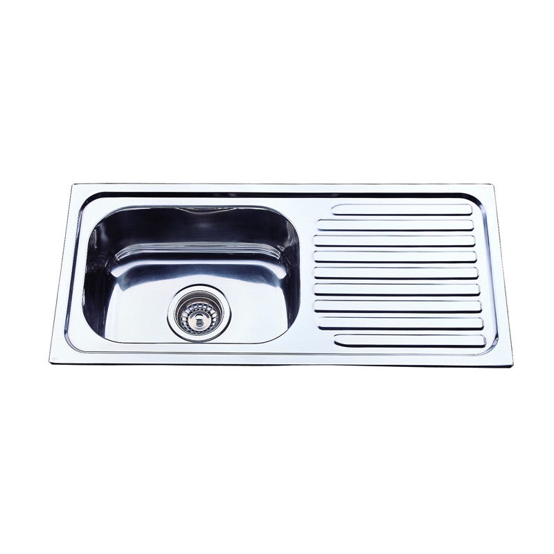 SINGLE KITCHEN SINK WITH SINGLE DRAINER RIGHT/LEFT HAND BOWL STAINLESS STEEL