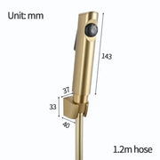Aqua -  Brushed Yellow Gold Round Toilet Bidet (PVC Hose & ABS Holder) Aquaperla