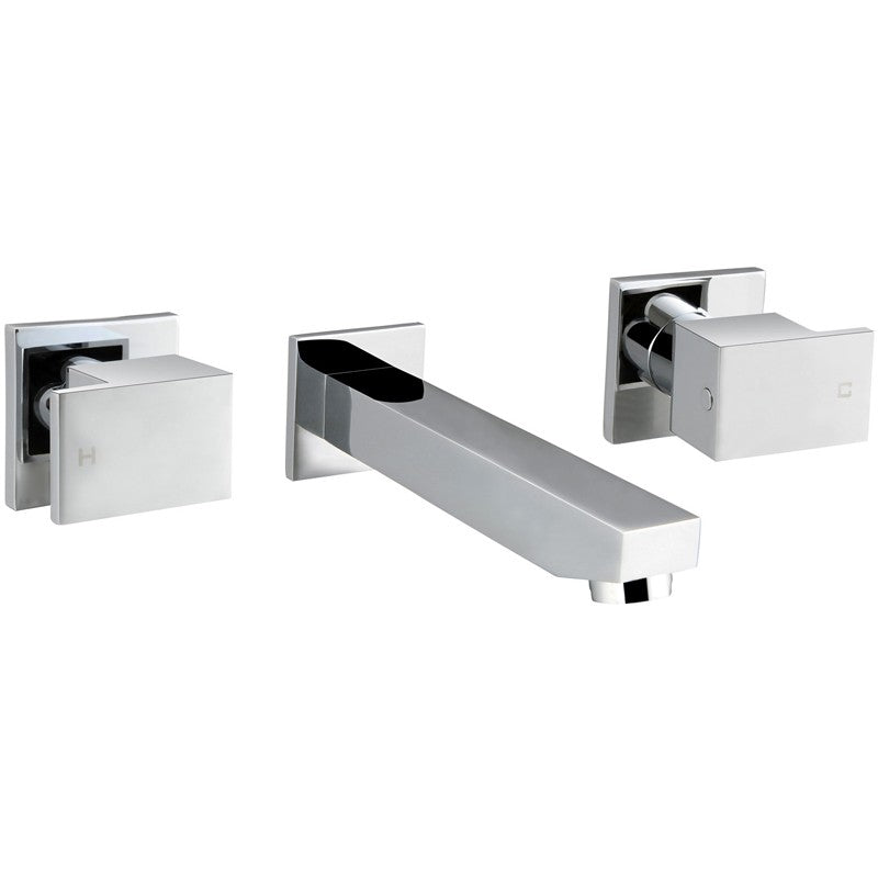 SQUARE BATH TAP SET CHROME