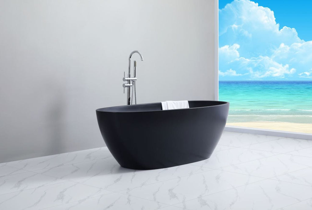 Full Matte Black Freestanding Bath