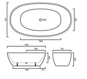 Full Matte Black Freestanding Bath PS