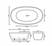 Full Matte Black Freestanding Bath PS