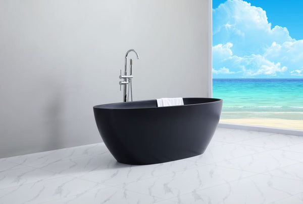 Full Matte Black Freestanding Bath