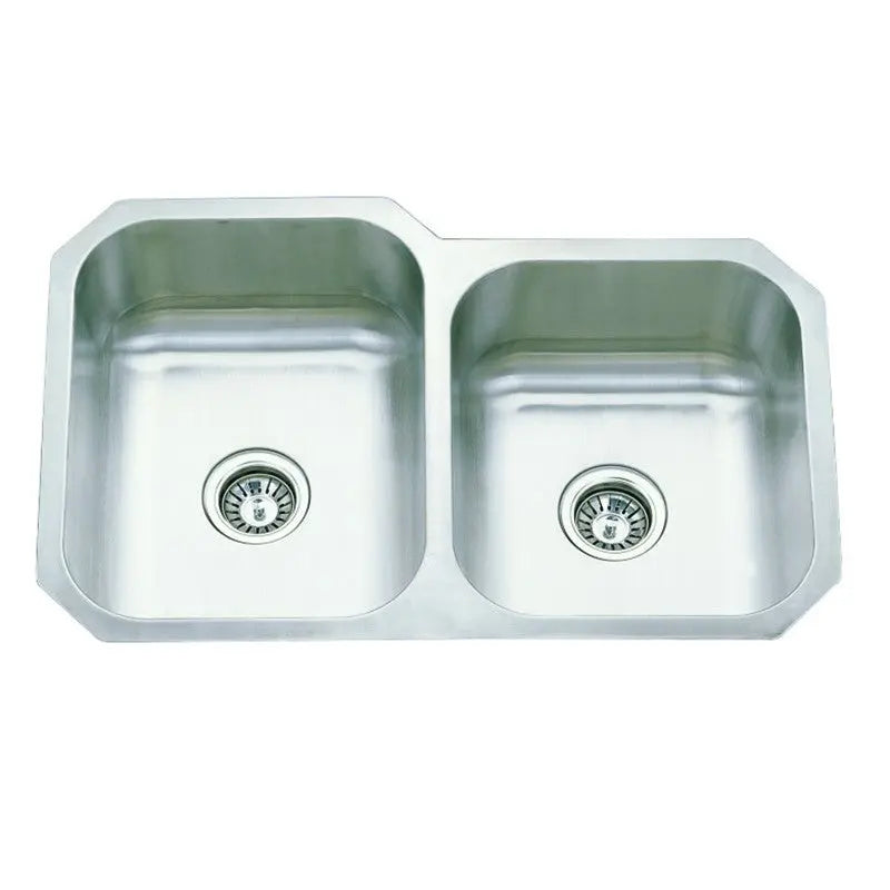 CORA UNDERMOUNT DOUBLE 1 & 3/4 KITCHEN SINK STAINLESS STEEL FIL Kitchen Bathroom