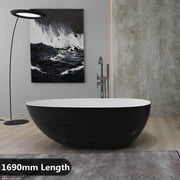 Gloss Black and White Freestanding Bath PS