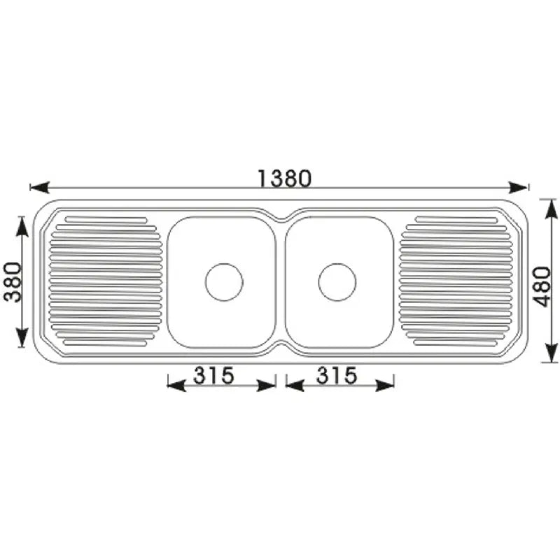 CORA DOUBLE KITCHEN SINK WITH DOUBLE DRAINER FIL Kitchen Bathroom