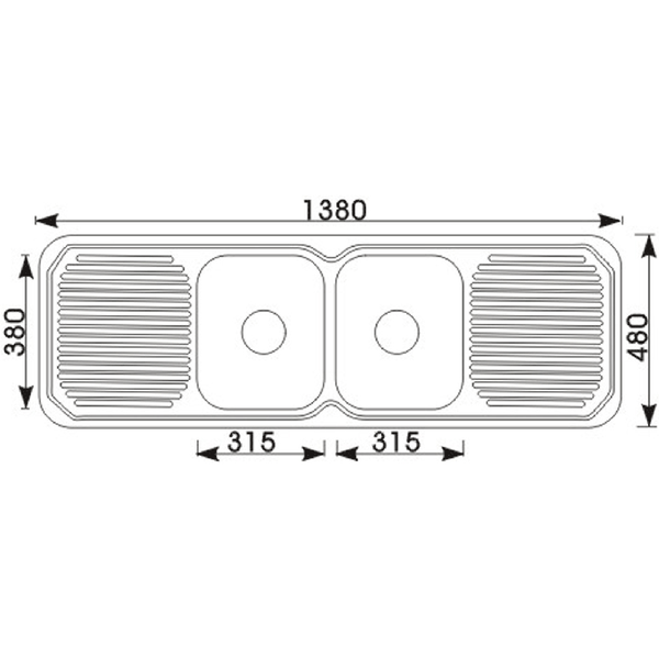 CORA DOUBLE KITCHEN SINK WITH DOUBLE DRAINER