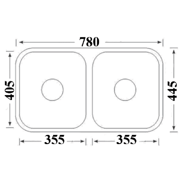 CORA UNDERMOUNT DOUBLE KITCHEN SINK STAINLESS STEEL