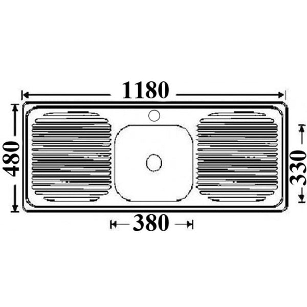 SINGLE KITCHEN SINK WITH DOUBLE DRAINER STAINLESS STEEL