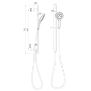 KARA SLIDING SHOWER RAIL WITH HAND SHOWER AND INTEGRATED WATER INLET CHROME / MATTE BLACK FIL Kitchen Bathroom