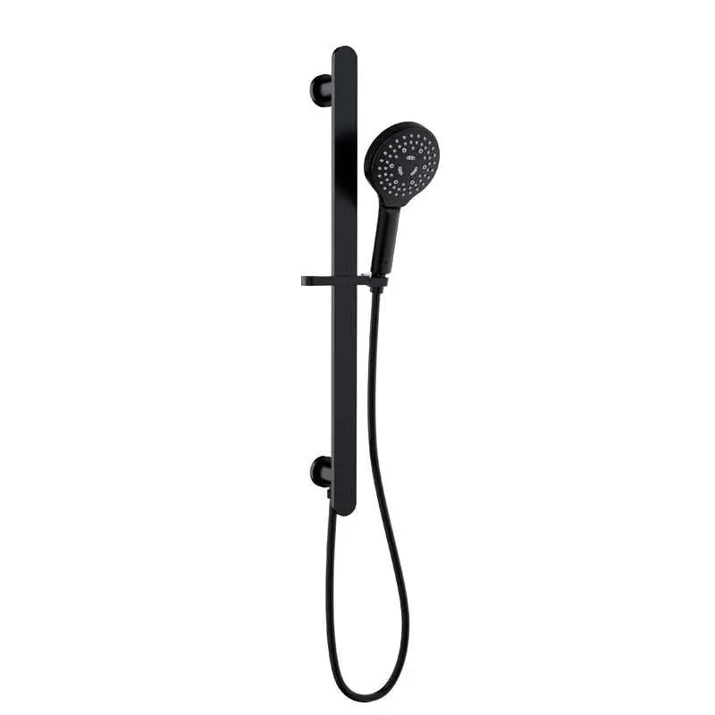 KARA SLIDING SHOWER RAIL WITH HAND SHOWER AND INTEGRATED WATER INLET CHROME / MATTE BLACK FIL Kitchen Bathroom