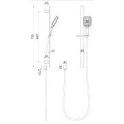 SETO SLIDING SHOWER RAIL WITH HAND SHOWER CHROME / MATTE BLACK FIL Kitchen Bathroom