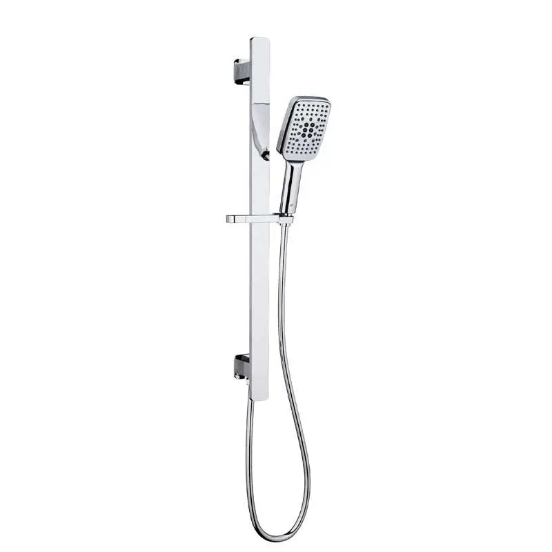 KARA SLIDING SHOWER RAIL WITH HAND SHOWER AND INTEGRATED WATER INLET CHROME / MATTE BLACK FIL Kitchen Bathroom